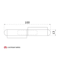Pánt dvojdielny 100 x 13 mm nerez AISI304 Pánt dvojdielny 100 x 13 mm nerez AISI304